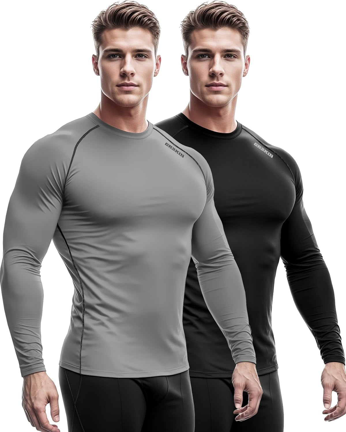 4, 3, 2 or 1 Pack Men'S Compression Shirts Top Long Sleeve Sports Baselayer Workout Running Athletic Active