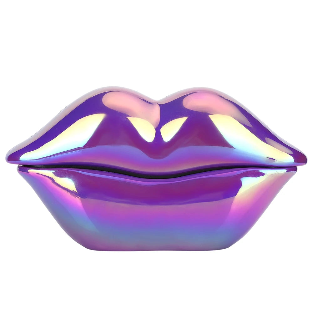 Lips Telephone Electroplate Desktop Landline Phone for Hotel Decoration Lip Shaped Phones Mouth Telephone Mini Phone