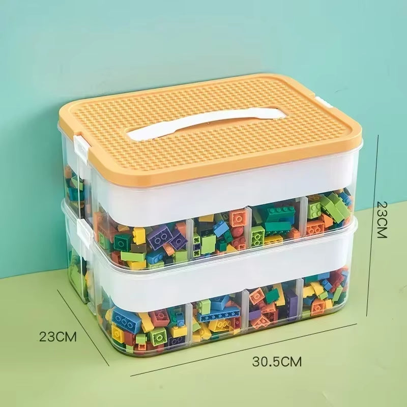 Stackable Building Block Storage Box Transparent Dustproof Moisture-Proof Plastic Storage Boxes Kids Lego DIY Educational Toys