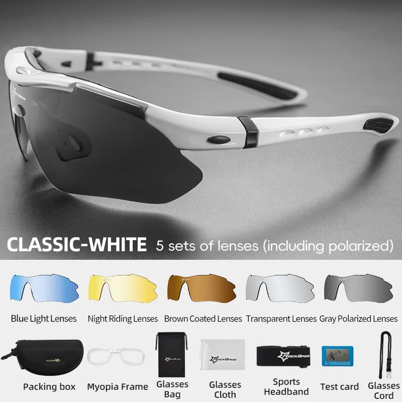 Cycling Polarized Glasses Bike Photochromic Outdoor Sports Sunglasses MTB PC Goggles Eyewear 5/3 Lens Bicycle Accessory