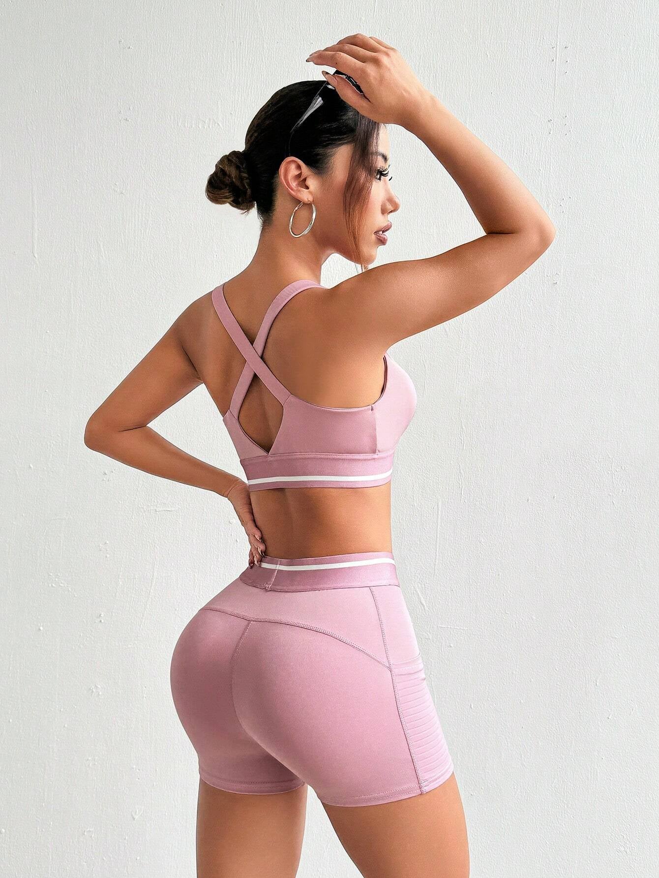 Sovereign Charm Women Letter Printed Tank Top and Short Leggings Casual Sportswear Suit Workout Women Setwomen Workout Set Gym Women Outfit