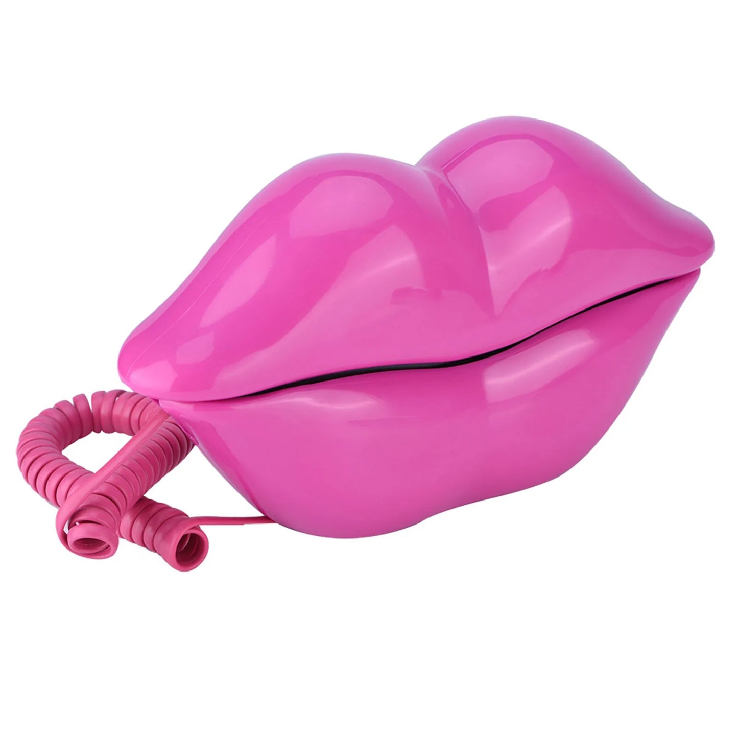 Lips Telephone Electroplate Desktop Landline Phone for Hotel Decoration Lip Shaped Phones Mouth Telephone Mini Phone