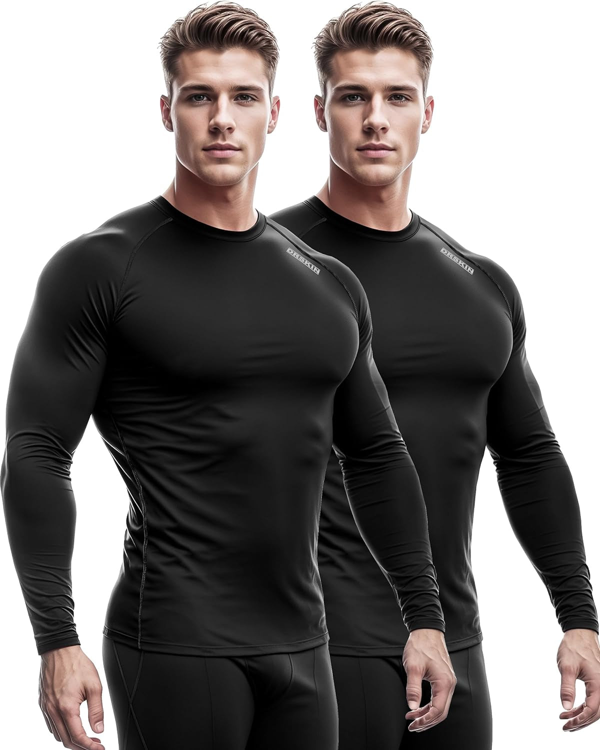 4, 3, 2 or 1 Pack Men'S Compression Shirts Top Long Sleeve Sports Baselayer Workout Running Athletic Active