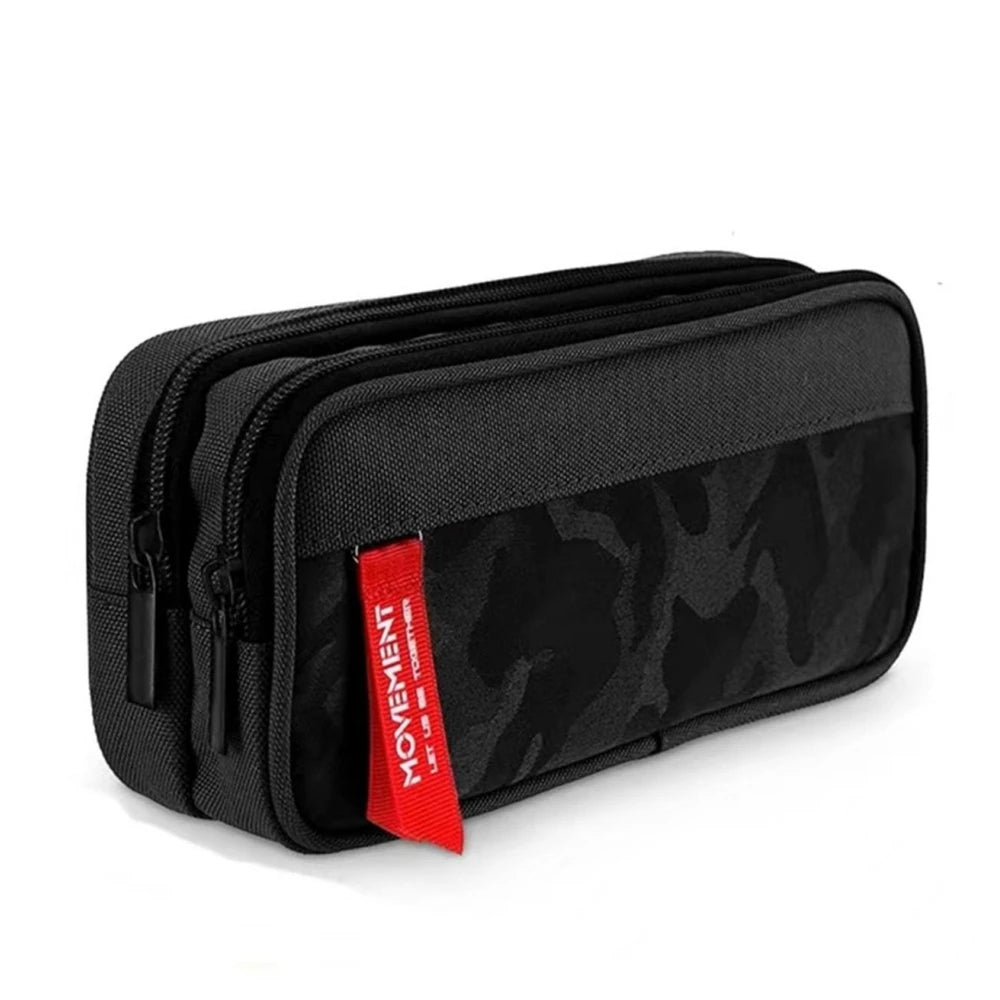 Double Zipper Camouflage Canvas Pencil Case Boys Pencil Bag School Stationery Bag Student Pen Case School Supplies Storage Bags