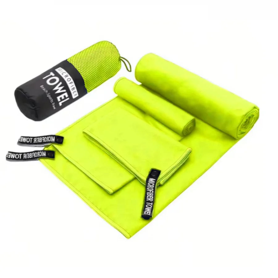 3PCS Quick Dry Beach Towel, Microfiber Travel Towel 3 Size in 1 Pack,Fast Drying Towel Set for Camping, Beach, Gym, Sports, Yoga