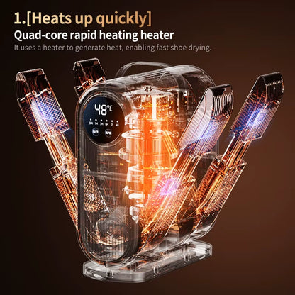 Foldable Shoe Dryer Electric Shoe and Boot Dryer Timing Control Household Shoe Warmer Portable Heater for Socks Boots
