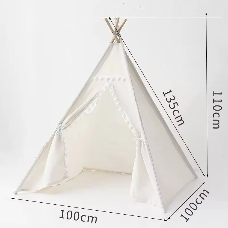 1.6M/1.3M Kid Tent Indoor Play House Wigwam for Child Portable Child Tipi Tents Teepee Toddler Ball Pit Girl Castle Play Room