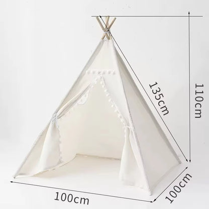 1.6M/1.3M Kid Tent Indoor Play House Wigwam for Child Portable Child Tipi Tents Teepee Toddler Ball Pit Girl Castle Play Room