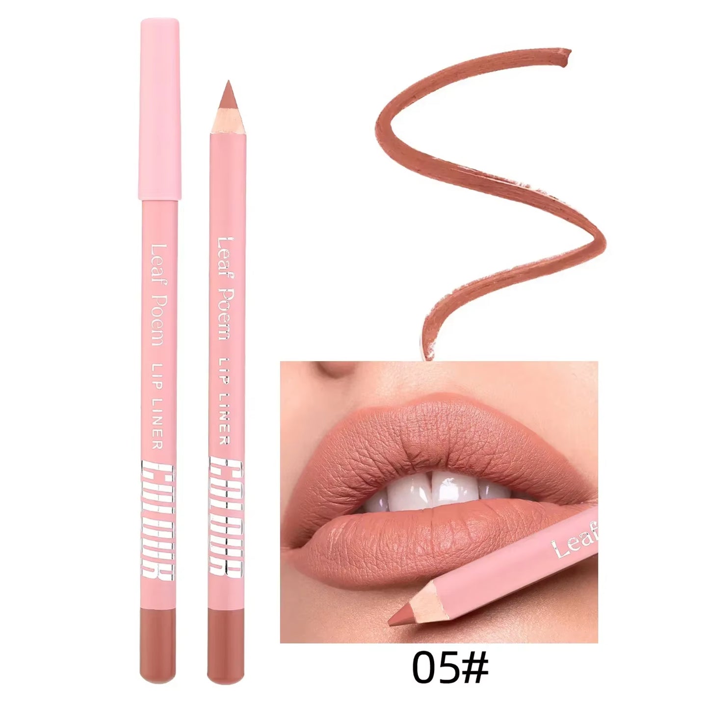 12 Color Nude Matte Lipstick Pencil Long-Lasting Waterproof Lip Pencil High Pigmented Lip Liner Lip Makeup Tool