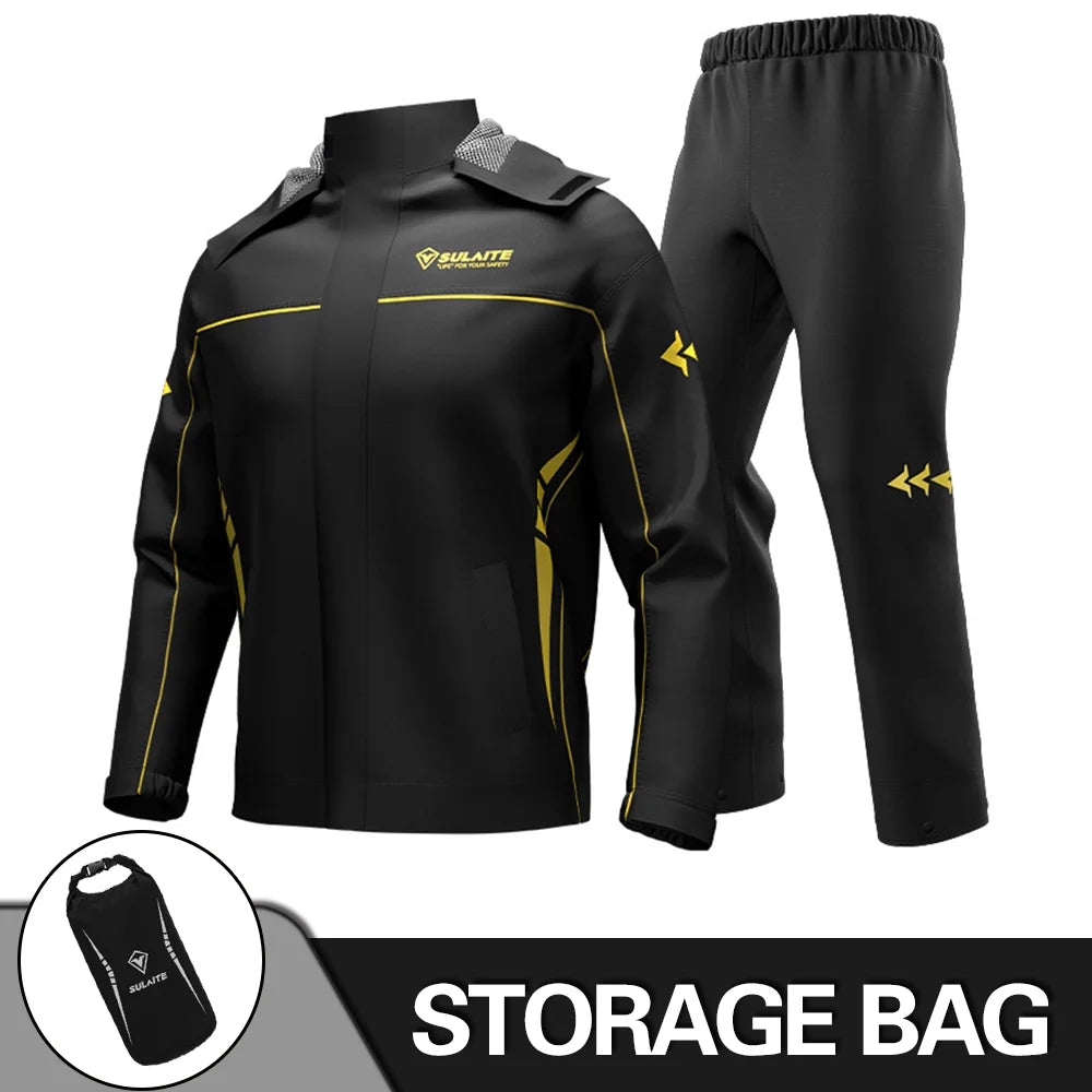 Professional Motorcycle Rain Suit for Rainstorm Protection - Jacket and Pants for Camping, Hiking, Fishing, and Riding