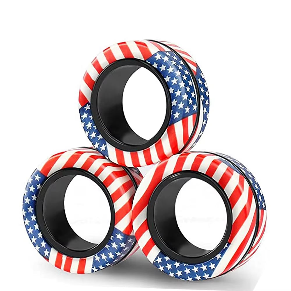 Magnetic Rings Fidget Toy Anti-Stress Magic Ringtools Children Magnetic Ring Finger Spinner Ring Anxiety Relief Therapy Toys