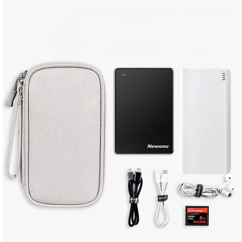 Portable Double Layer Travel Portable Digital Product Storage Bag USB Data Cable Manager Earphones Mobile Power Storage Bag 1Pcs