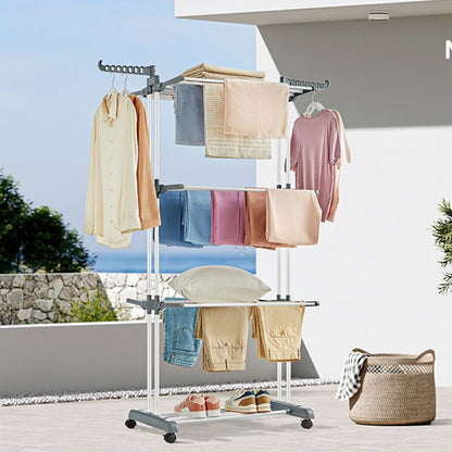 4 Tier Foldable Clothes Airer Rack Indoor Outdoor Dryer Laundry Dry Rail Hanger