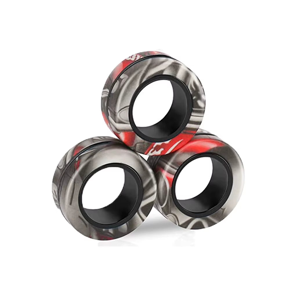 Magnetic Rings Fidget Toy Anti-Stress Magic Ringtools Children Magnetic Ring Finger Spinner Ring Anxiety Relief Therapy Toys