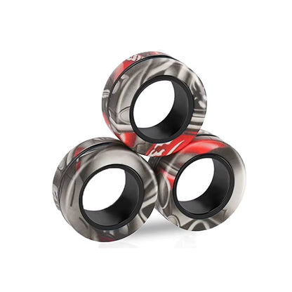 Magnetic Rings Fidget Toy Anti-Stress Magic Ringtools Children Magnetic Ring Finger Spinner Ring Anxiety Relief Therapy Toys