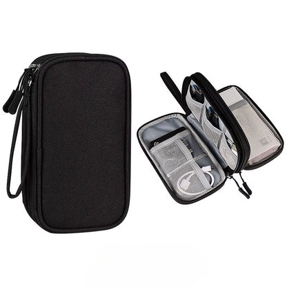 Portable Double Layer Travel Portable Digital Product Storage Bag USB Data Cable Manager Earphones Mobile Power Storage Bag 1Pcs