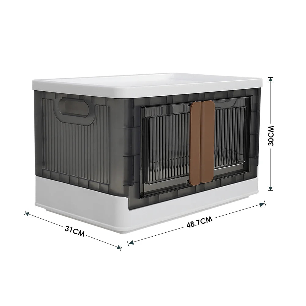 Grey White Double Door Collapsible Storage Organizer Box