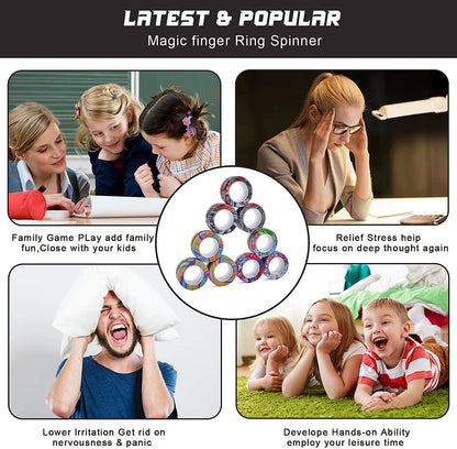 Magnetic Rings Fidget Toy Anti-Stress Magic Ringtools Children Magnetic Ring Finger Spinner Ring Anxiety Relief Therapy Toys