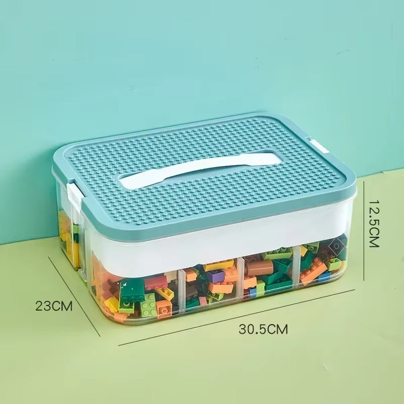 Stackable Building Block Storage Box Transparent Dustproof Moisture-Proof Plastic Storage Boxes Kids Lego DIY Educational Toys