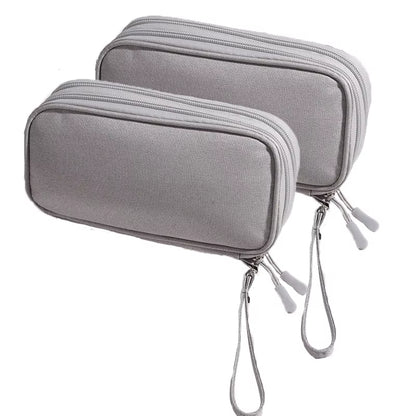 Portable Double Layer Travel Portable Digital Product Storage Bag USB Data Cable Manager Earphones Mobile Power Storage Bag 1Pcs