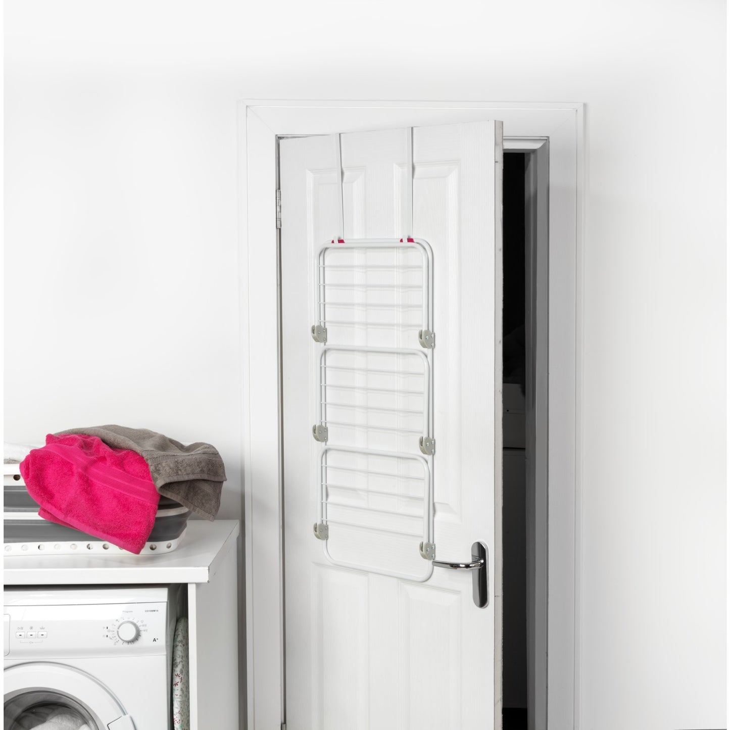 Kleeneze Overdoor Clothes Airer 3 Tier Hanging Laundry Drying Rack Space Saving