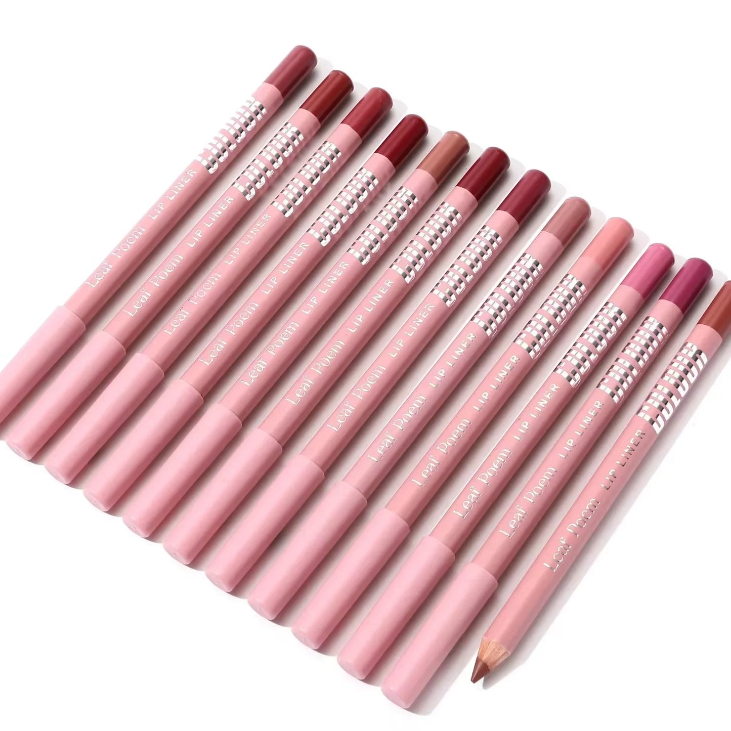 12 Color Nude Matte Lipstick Pencil Long-Lasting Waterproof Lip Pencil High Pigmented Lip Liner Lip Makeup Tool