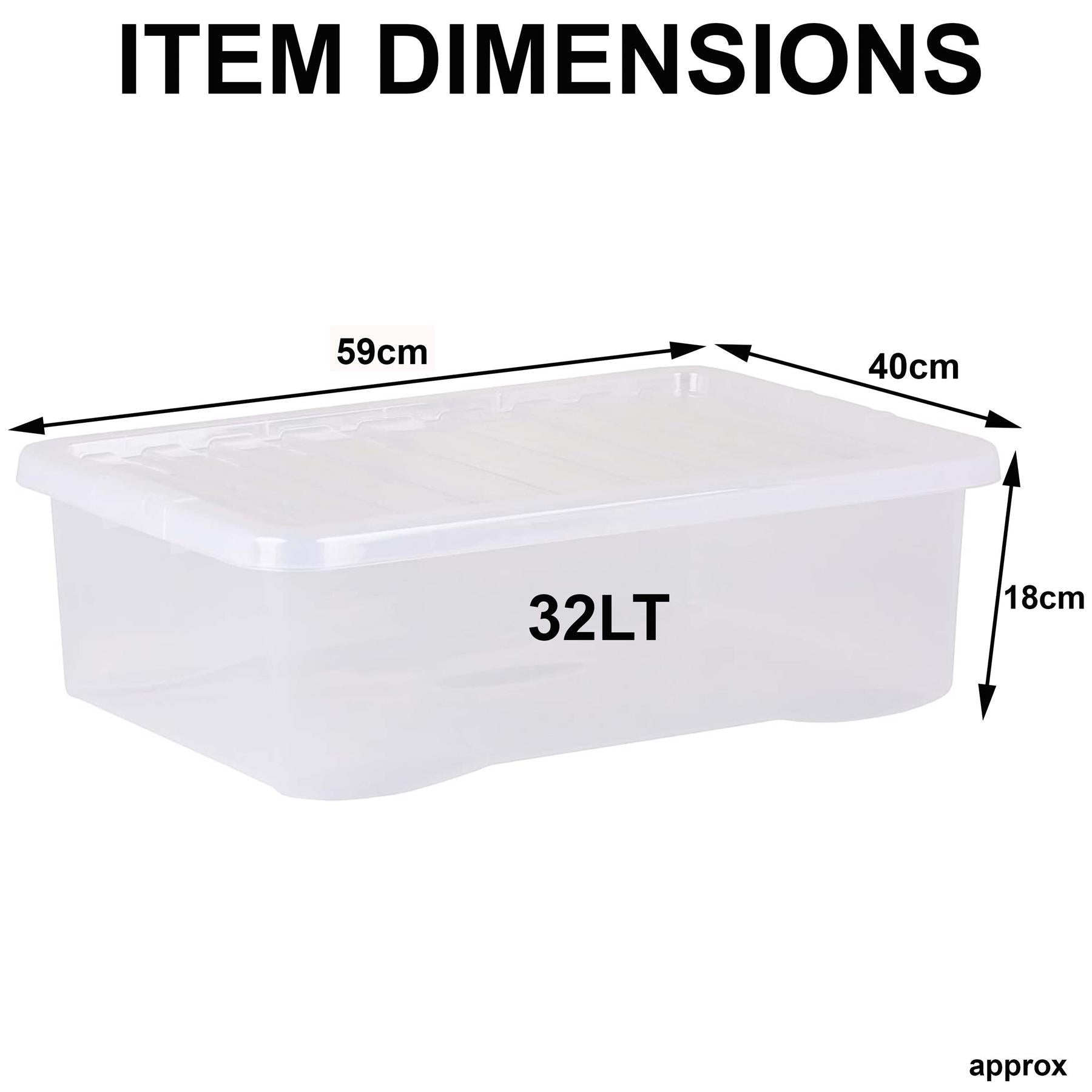 Clear Plastic Storage Boxes with Lids Stackable Box Home Office Kitchen UK Made