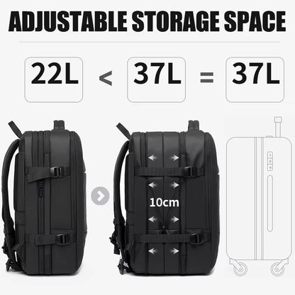 Expandable Men'S Backpack Waterproof 17.3 in Laptop Backpack Man Large Capacity Hiking Travel Bag Male Backpacks for Men