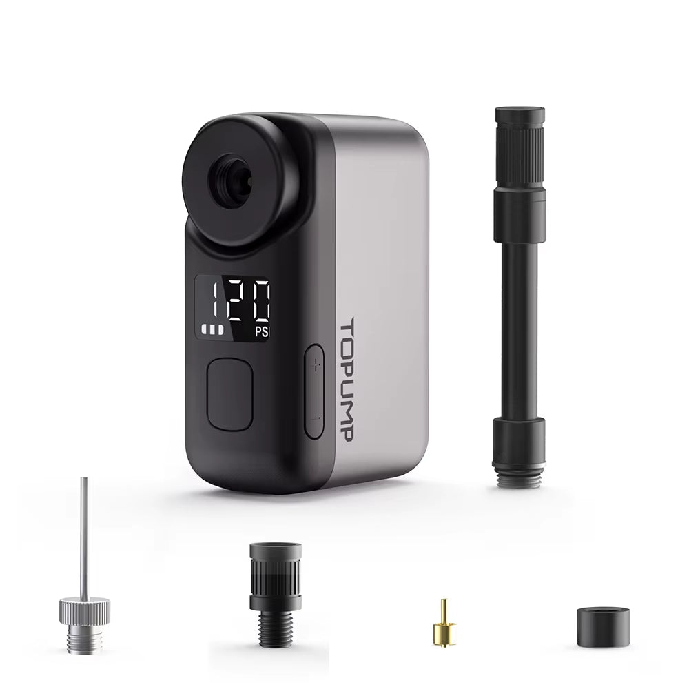 TB2 PRO Mini Cordless Electric Bike Pump - High-Pressure Tire Inflator with 120PSI, 450mAh Battery, Rapid Charging, and Integrated Display Screen