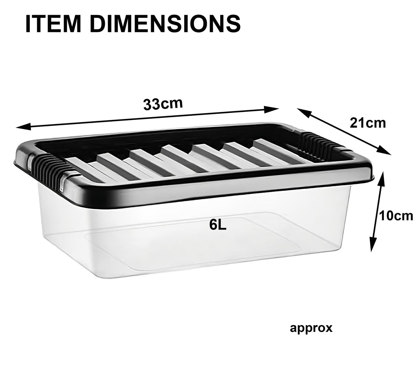 Clear Plastic Storage Boxes with Lids Stackable Box Home Office Kitchen UK Made