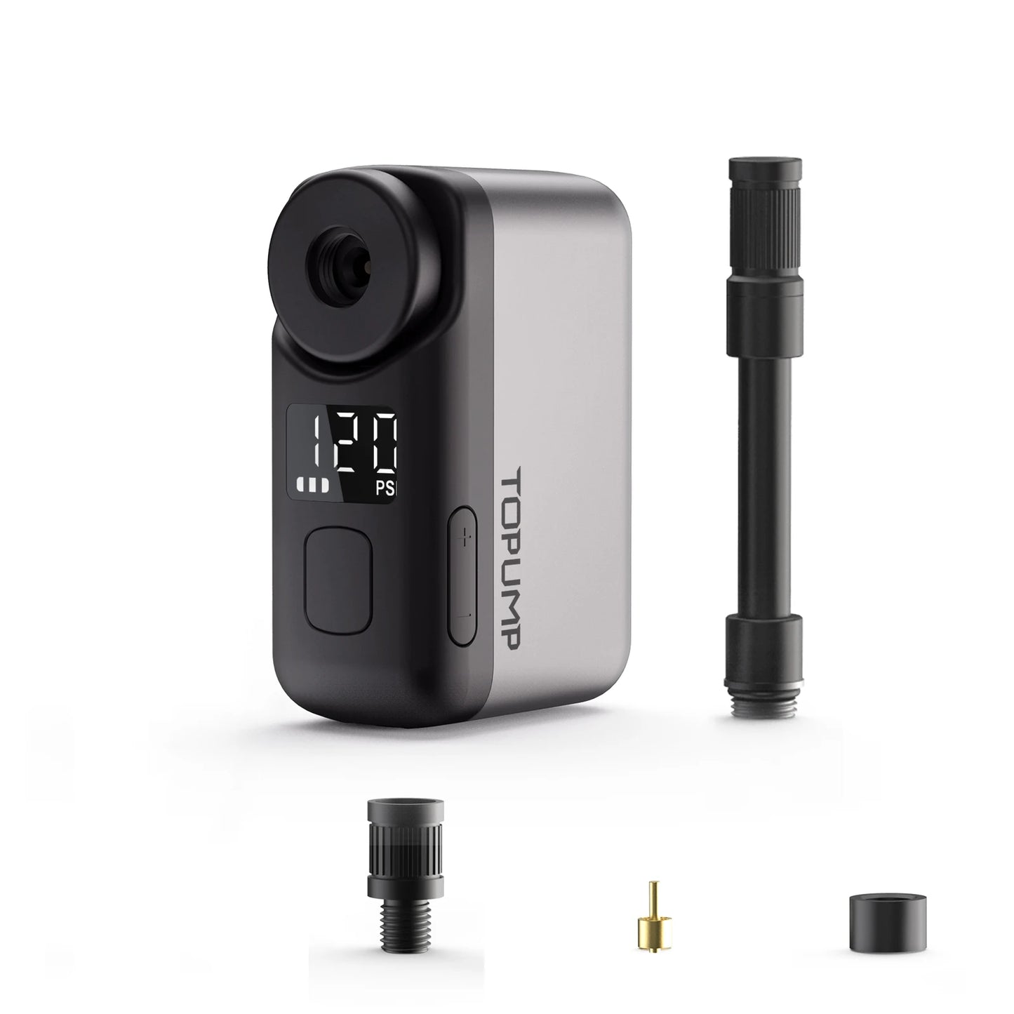 TB2 PRO Mini Cordless Electric Bike Pump - High-Pressure Tire Inflator with 120PSI, 450mAh Battery, Rapid Charging, and Integrated Display Screen