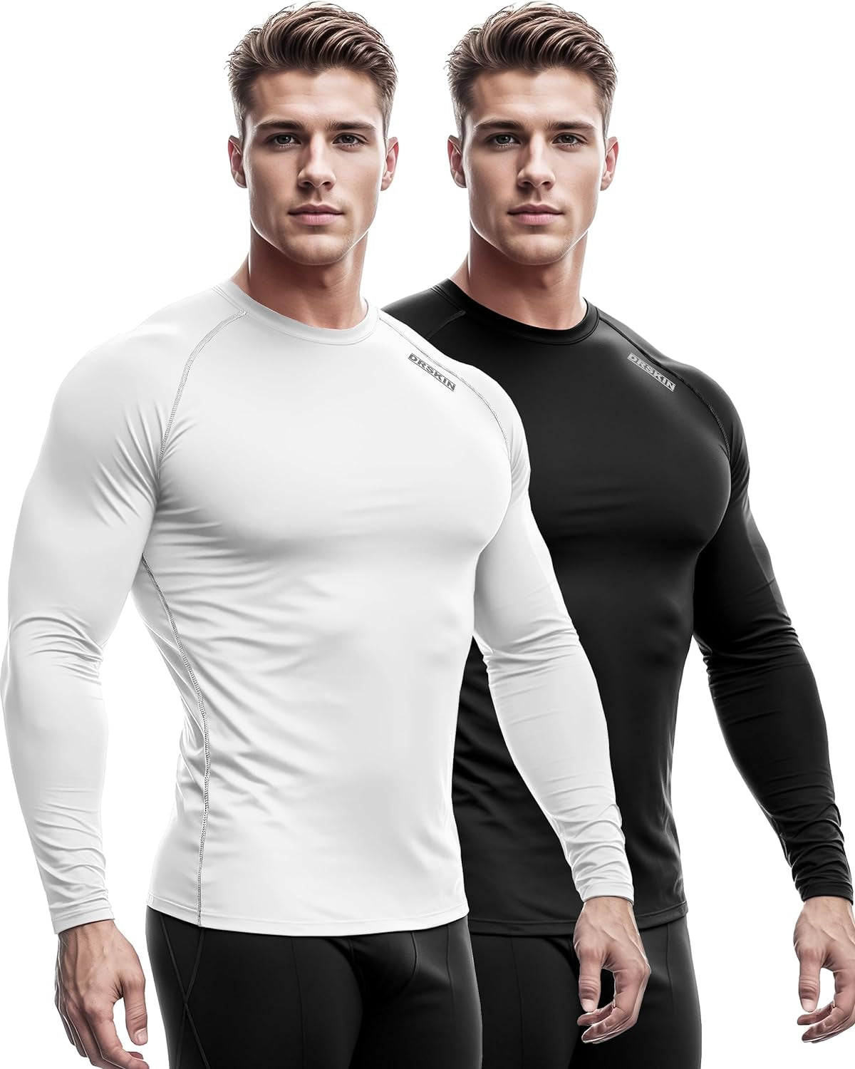 4, 3, 2 or 1 Pack Men'S Compression Shirts Top Long Sleeve Sports Baselayer Workout Running Athletic Active