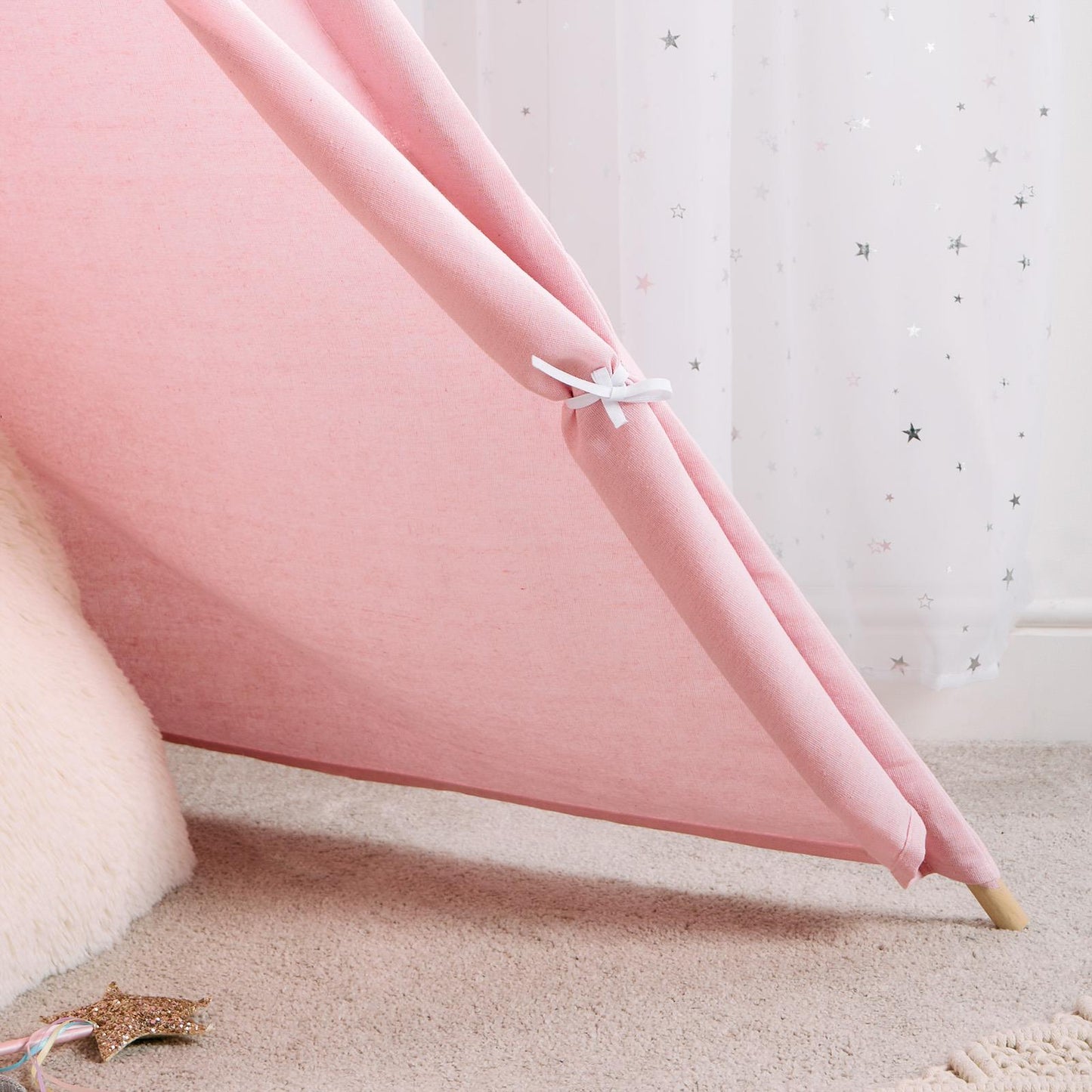 Teepee Play Tent Kids Foldable Sleepover Indoor Childrens Storage Wigwam House