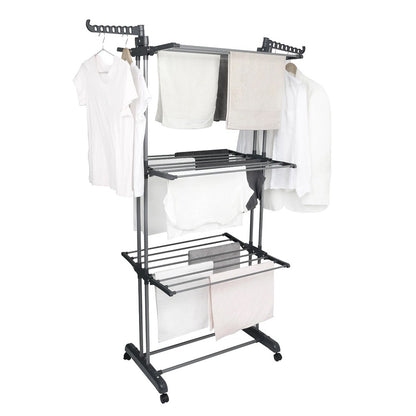 4 Tier Foldable Clothes Airer Rack Indoor Outdoor Dryer Laundry Dry Rail Hanger