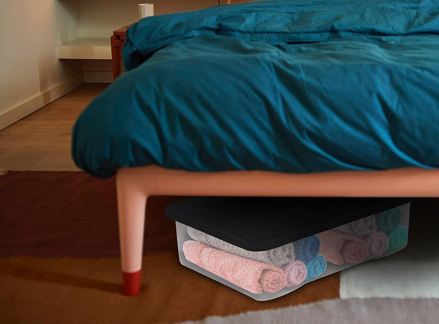 Clear Plastic Storage Boxes with Lids Stackable Box Home Office Kitchen UK Made