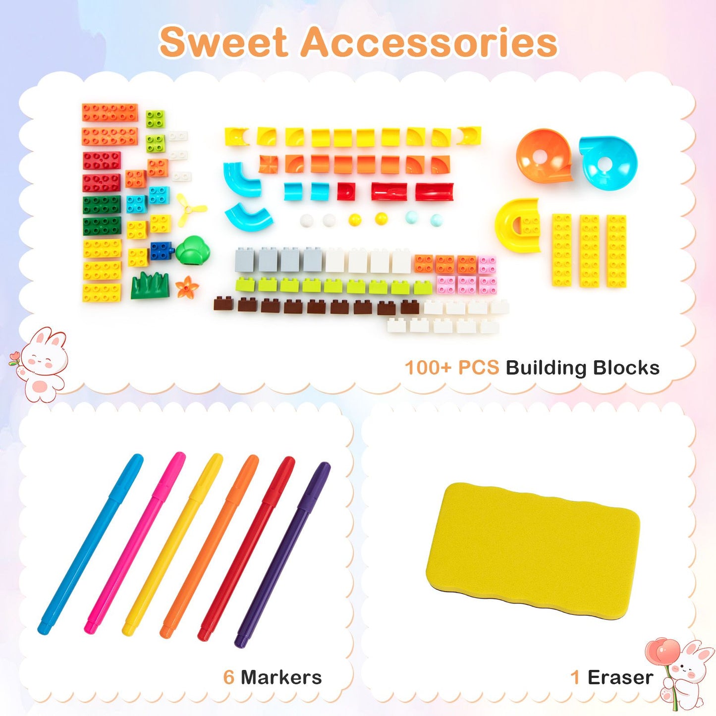 6-In-1 Multi-Activity Kids Play Table and Chair Set