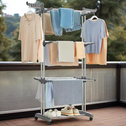 4 Tier Foldable Clothes Airer Rack Indoor Outdoor Dryer Laundry Dry Rail Hanger