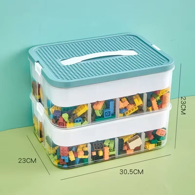 Stackable Building Block Storage Box Transparent Dustproof Moisture-Proof Plastic Storage Boxes Kids Lego DIY Educational Toys
