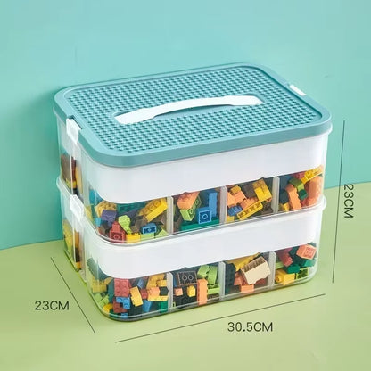 Stackable Building Block Storage Box Transparent Dustproof Moisture-Proof Plastic Storage Boxes Kids Lego DIY Educational Toys