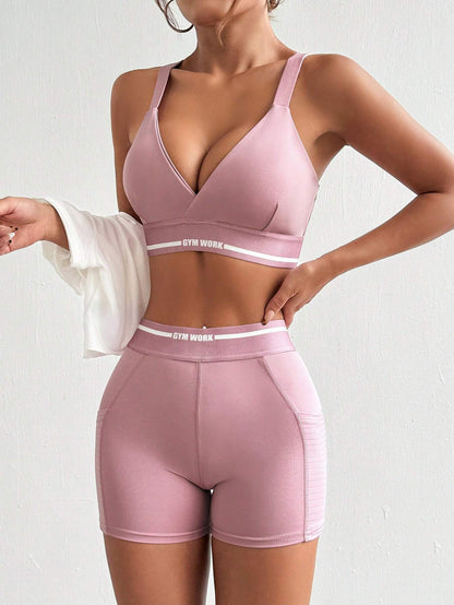 Sovereign Charm Women Letter Printed Tank Top and Short Leggings Casual Sportswear Suit Workout Women Setwomen Workout Set Gym Women Outfit
