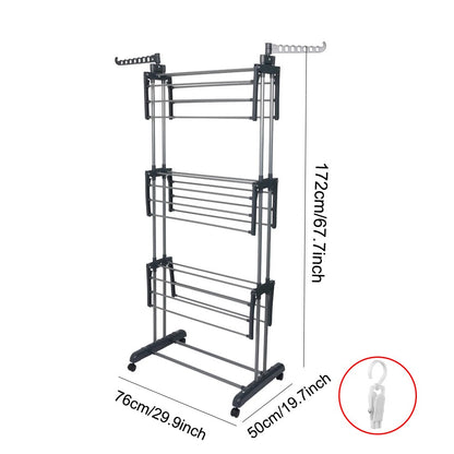 4 Tier Foldable Clothes Airer Rack Indoor Outdoor Dryer Laundry Dry Rail Hanger