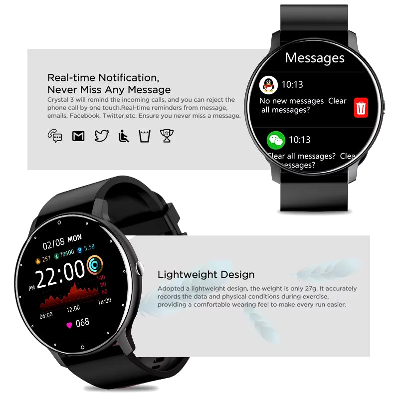 2025 Waterproof Smart Watch for Men and Women - Heart Rate Monitor, Fitness Tracker, and Stylish Gift for All Occasions