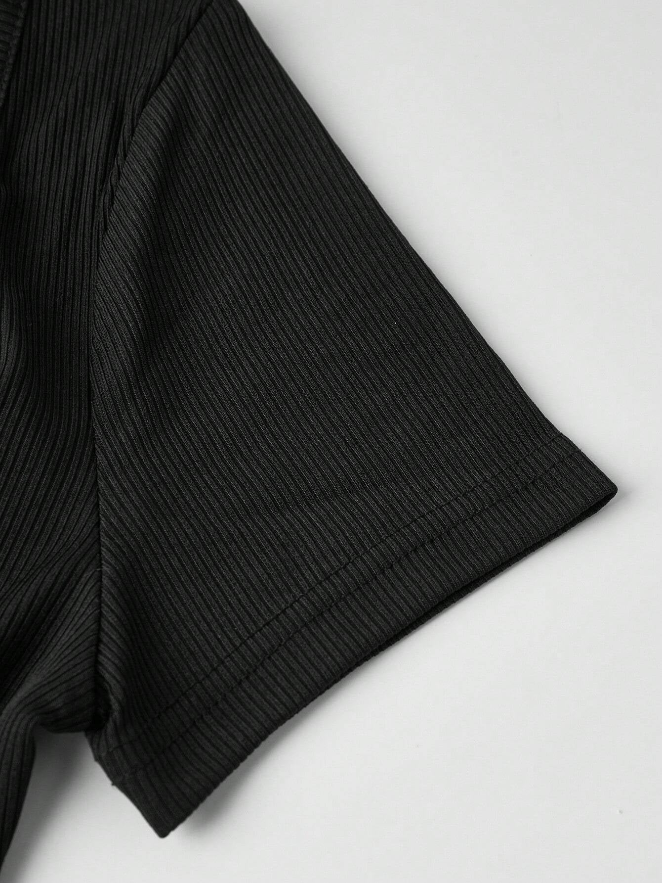 Franclia Plain Color Asymmetric Hem Top and Pants Two Piece Set