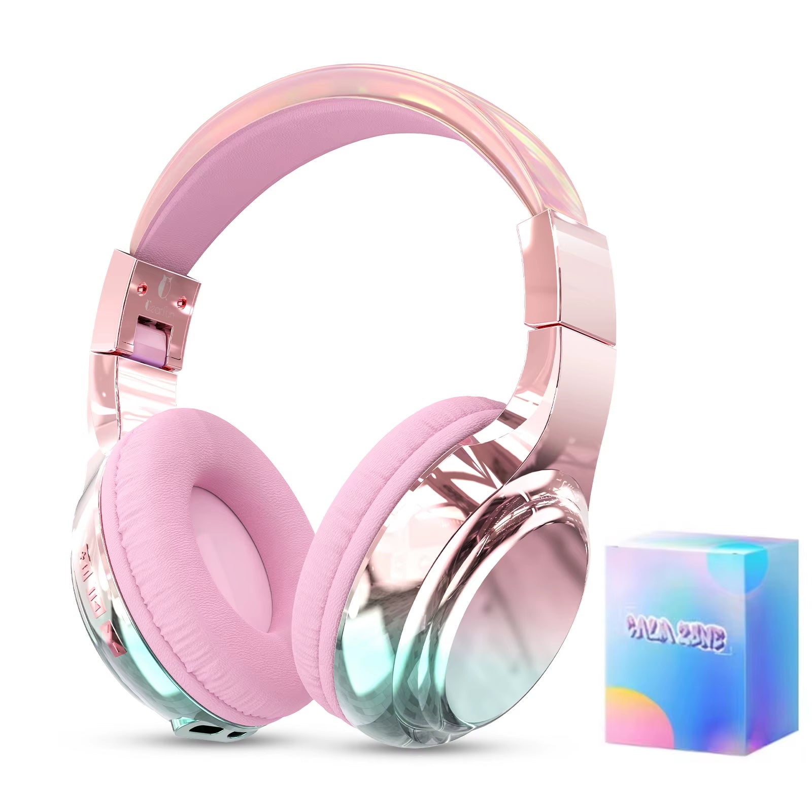 Glossy Bluetooth Headphones for Kids Girls Wireless Stereo Headset with Mic for Travel Children'S Music Helmet Christmas Gifts