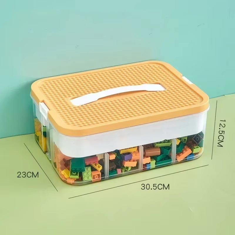 Stackable Building Block Storage Box Transparent Dustproof Moisture-Proof Plastic Storage Boxes Kids Lego DIY Educational Toys