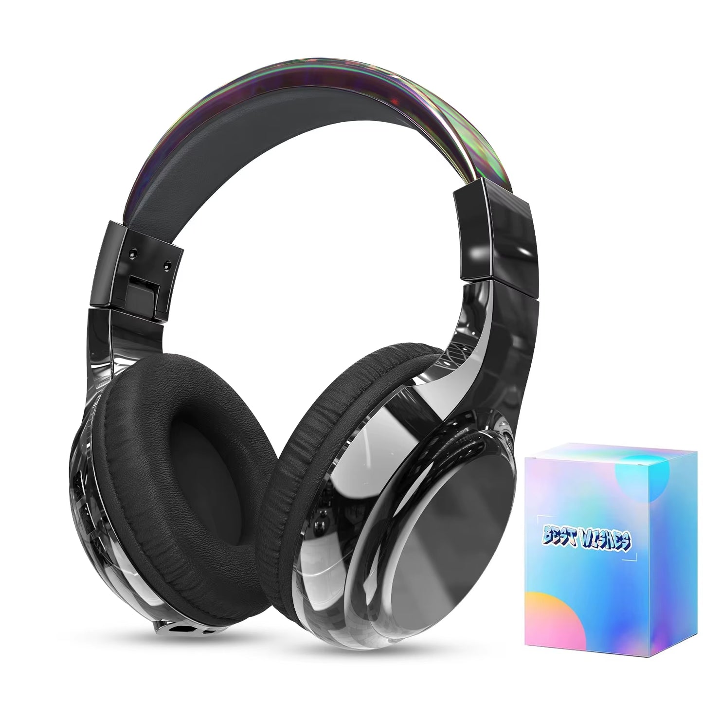 Glossy Bluetooth Headphones for Kids Girls Wireless Stereo Headset with Mic for Travel Children'S Music Helmet Christmas Gifts