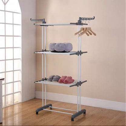 4 Tier Foldable Clothes Airer Rack Indoor Outdoor Dryer Laundry Dry Rail Hanger