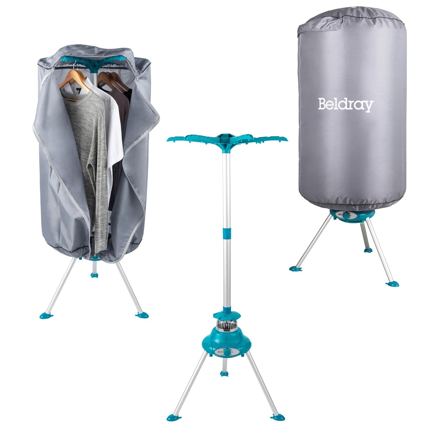 Beldray Electric Heated Clothes Dryer & Cover Indoor Use Lightweight 900/1000W