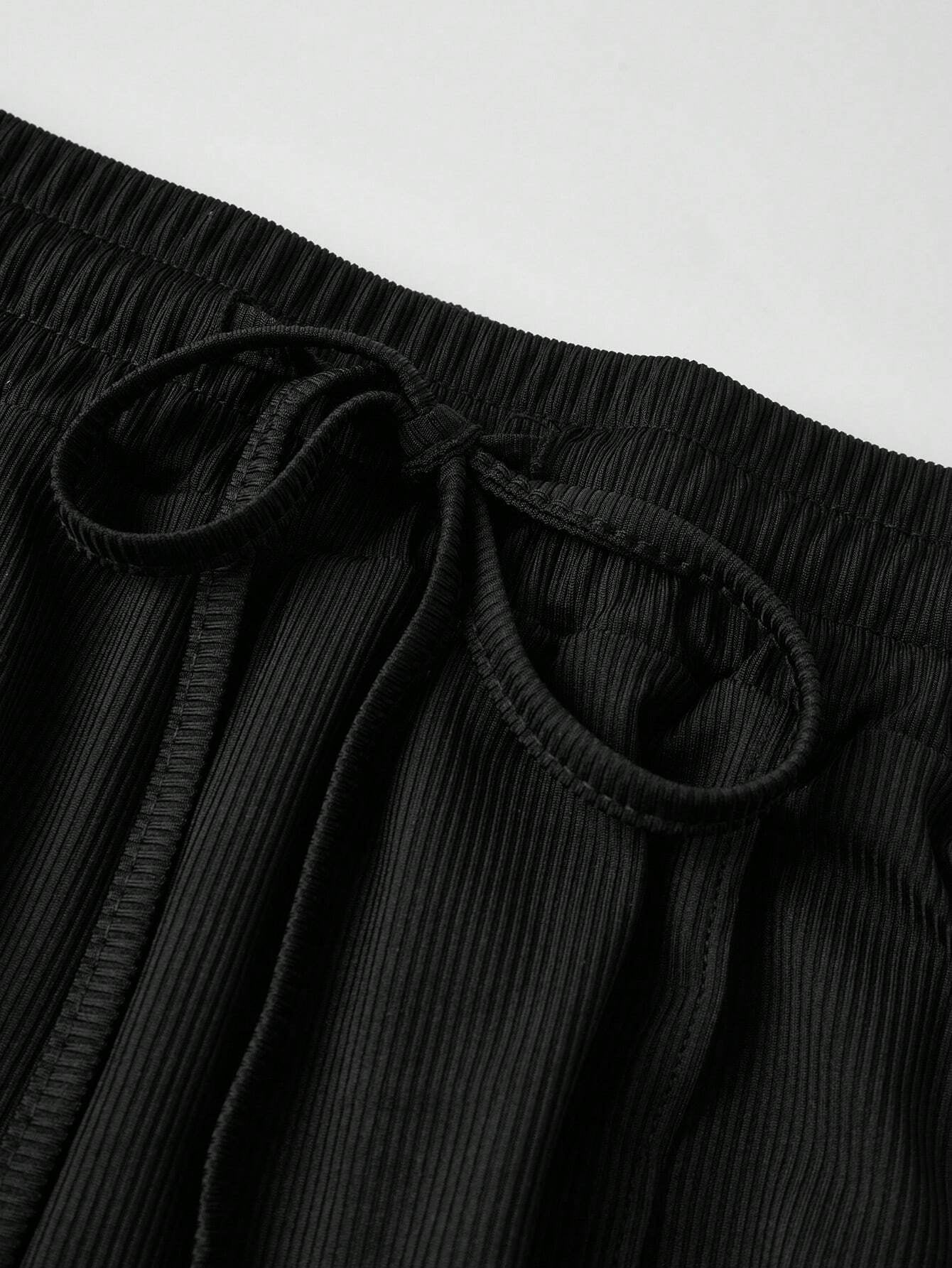 Franclia Plain Color Asymmetric Hem Top and Pants Two Piece Set