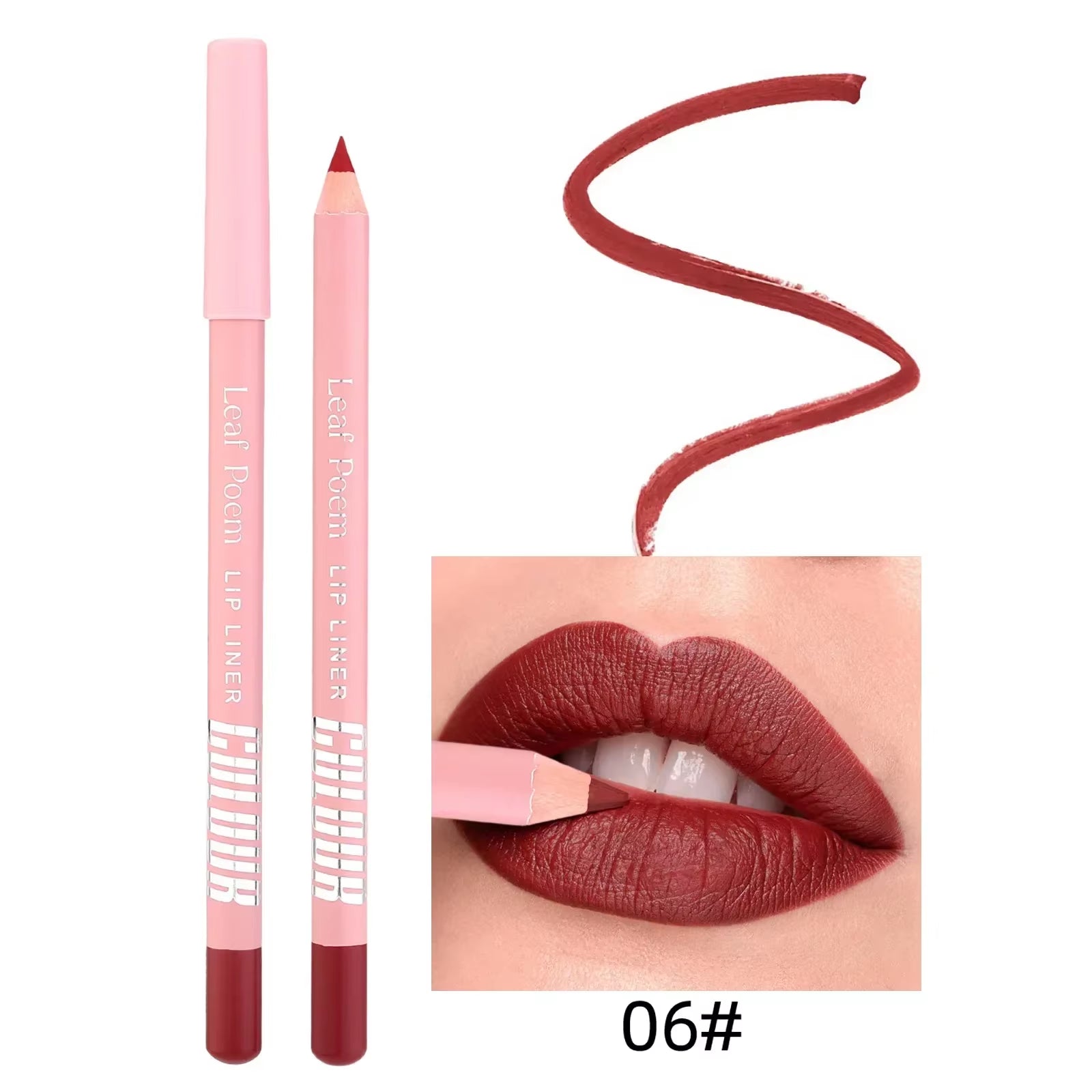 12 Color Nude Matte Lipstick Pencil Long-Lasting Waterproof Lip Pencil High Pigmented Lip Liner Lip Makeup Tool